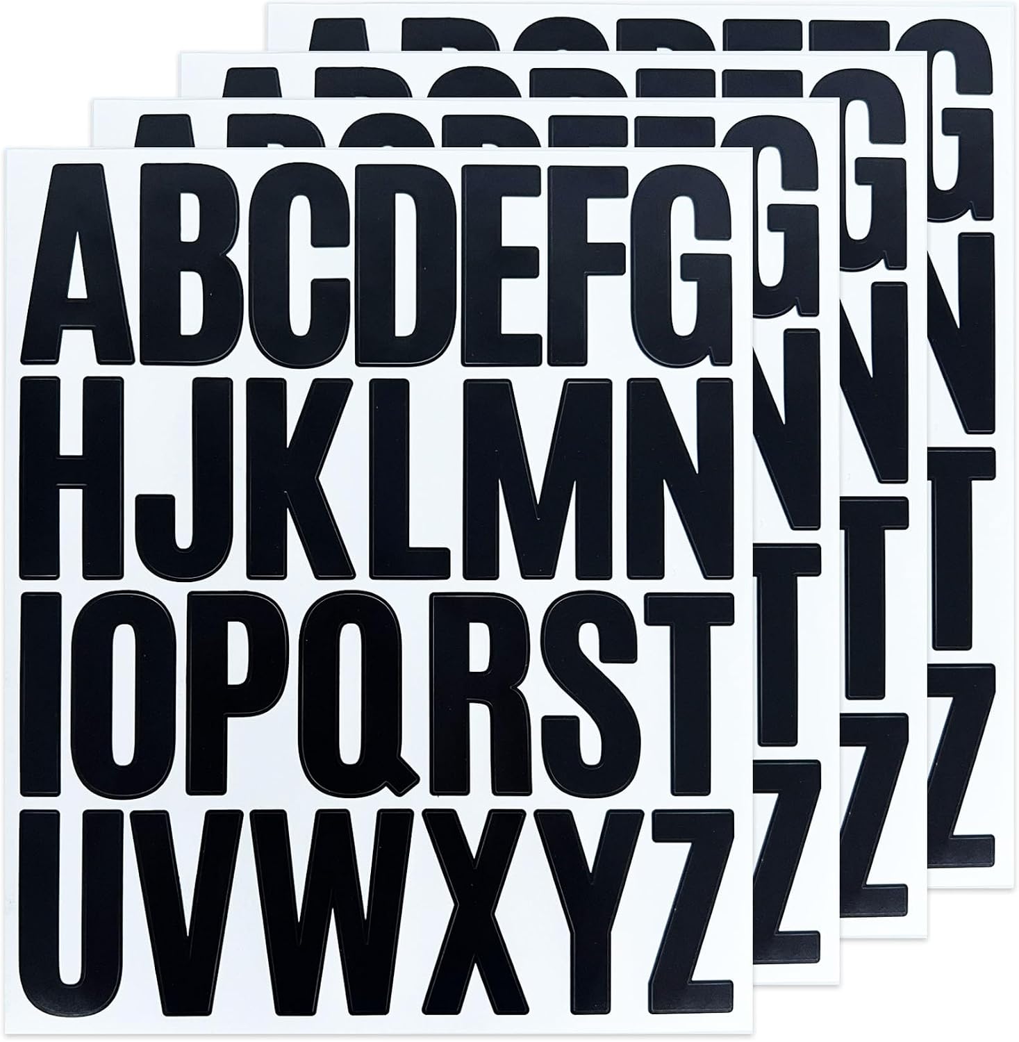 104 Pcs Self-Adhesive 2 Inch Black Capital Letter Stickers, Vinyl ...