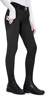 FitsT4 Sports Girls Winter Riding Breeches Kids Fleece Horse Riding Pants Knee-Patch Equestrian Schooling