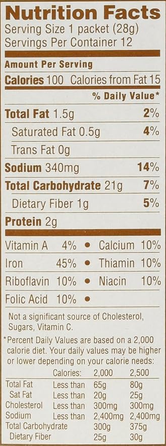 Quaker, Sémola de Maíz Instantánea, Sabor Mantequilla, 12 unidades, Caja 12oz (Paquete de 3) miniatura 2