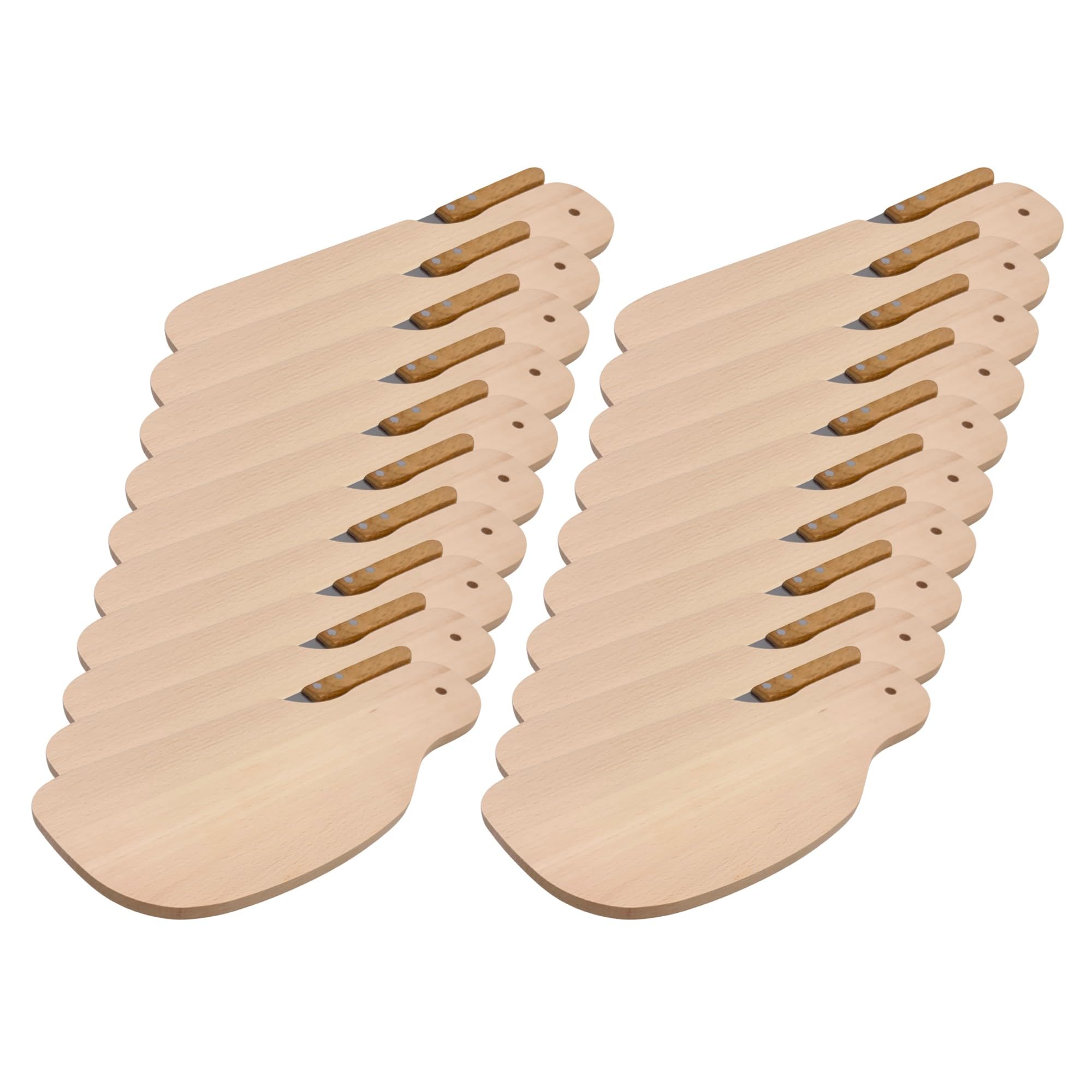 20x HOFMEISTER® Frühstücksbrett mit Brotmesser Buchenholz 28 x 11 x 1 cm