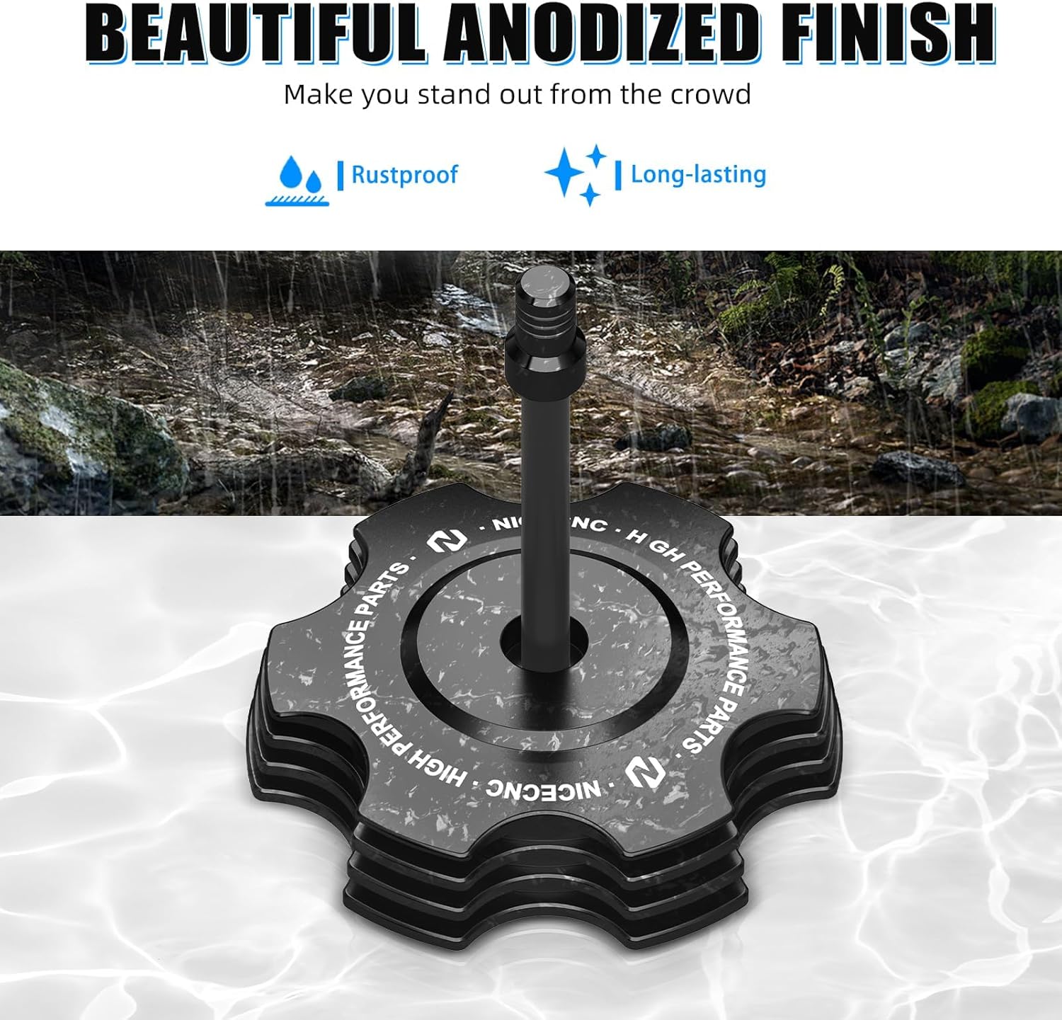 NICECNC Fuel Tank Cap with Hose Compatible with Yamaha YFZ450R YFZ450 2004 2005 2006 2007 2008 2009 2012 2013, YFZ450X 2010 2011, Banshee 350 YFZ350 2002 2003 2004 2005 2006, See Fitments Black