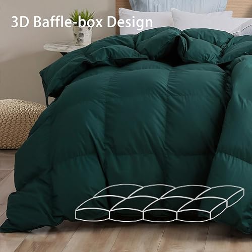 Miniatura 3 de L LOVSOUL Edredón de plumón de ganso individual XL, relleno de edredón esponjoso para todas las estaciones, peso medio de 35 onzas para ropa de cama