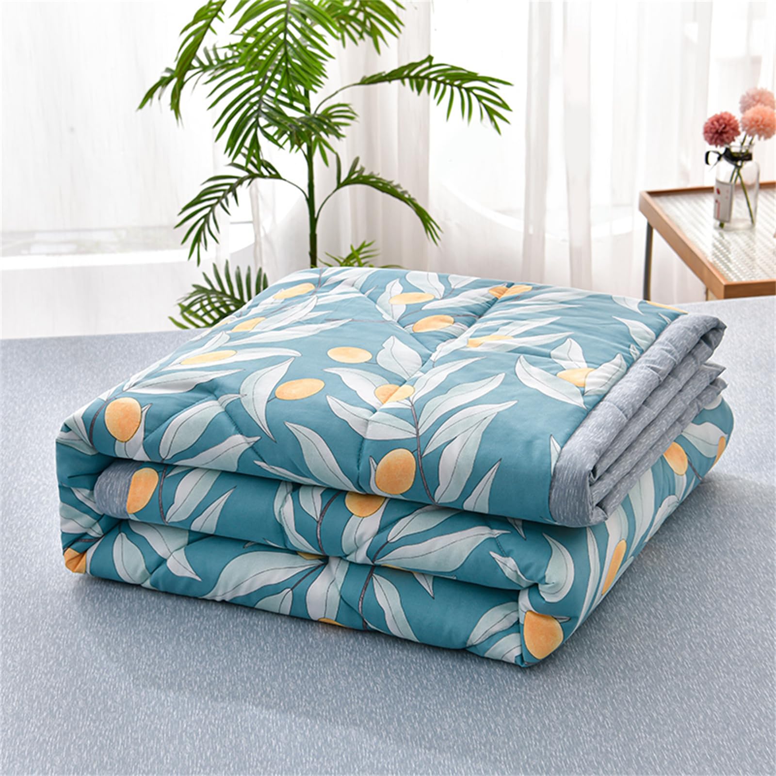 Odot Coverless Duvet 2.5 Tog for Single Double King Size, Summer Duvet No Cover Cosy and Lightweight Quilt Breathable Bedspreads Quilted Throw for Beds (Kumquat,180 * 200cm)