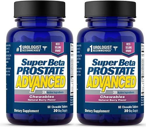 Miniatura 9 de Super Beta Prostate Advanced Chewables - Suplemento de apoyo de próstata para la salud de los hombres (60 masticables, 1 botella)