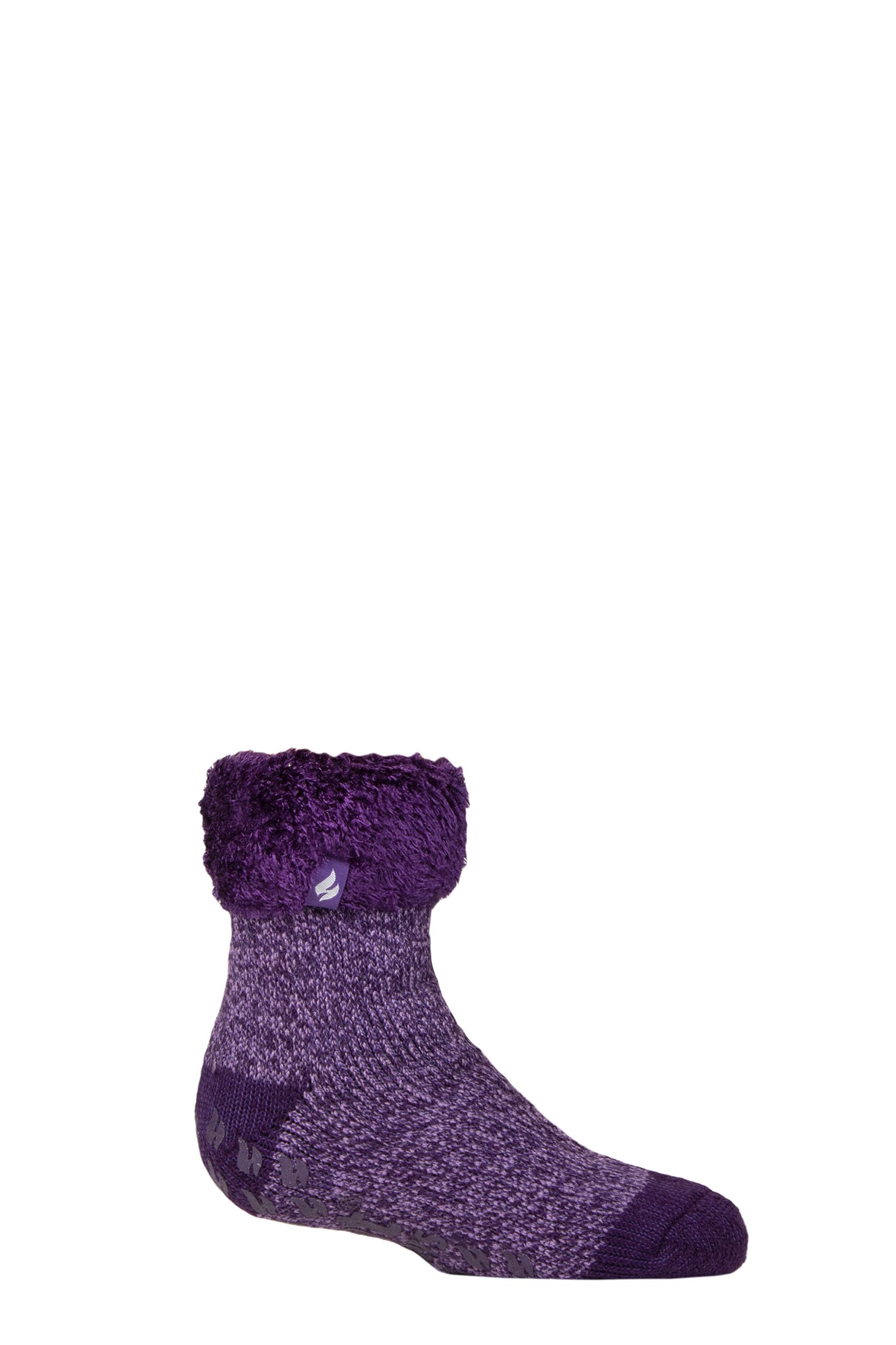 Heat Holders Women's Purple Cosy Fluffy Bed Socks | Warm Thermal Lounge Socks & In | Size: 12/3