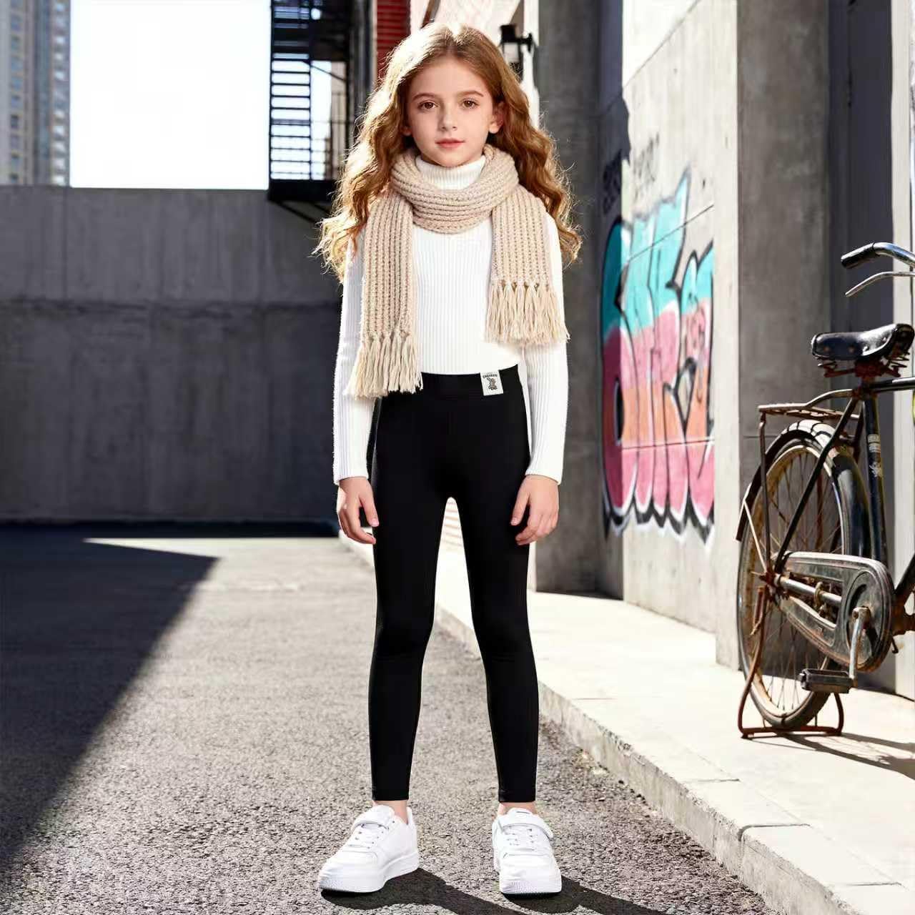 8 Pack Girls Leggings Yoga Pants for Girls Full Length Stretchy Pants Toddler Kids Solid Basic Leggings - Image 2