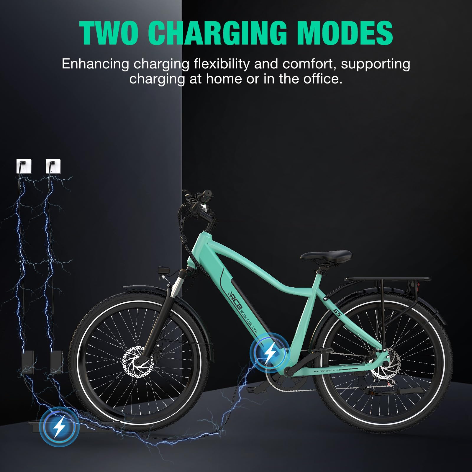 RCB G5 27,5" Adult E Bike, Mountain E-Bike, Motor 250W, Max Speed 25km/h, NFC/APP Start, Reichweite 80km, Geeignet für Männer und Frauen Commuter Riding