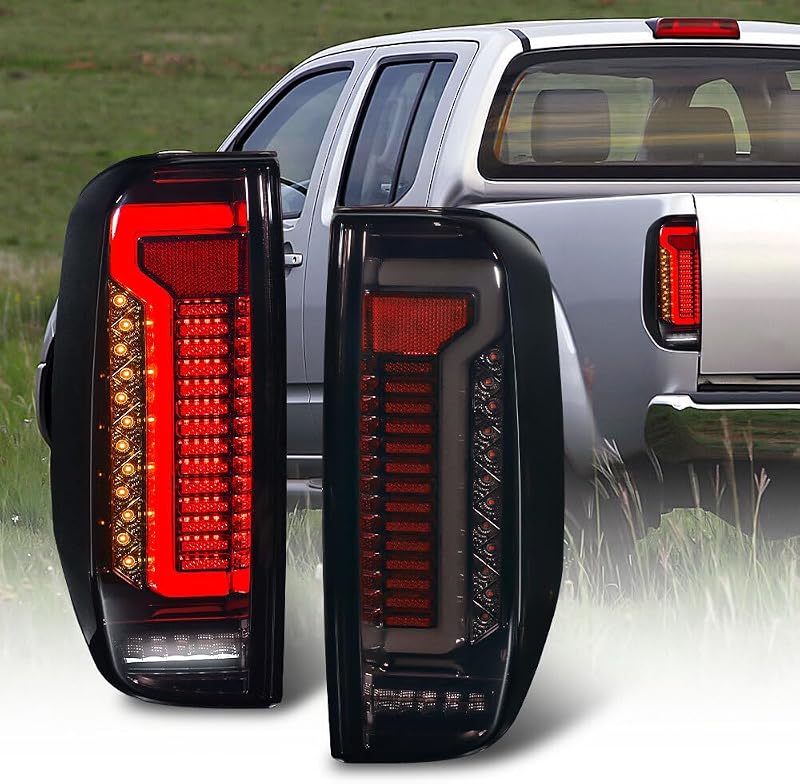 Par de lanternas traseiras LED fumê para Nissan Navara Frontier D40 2005–2021