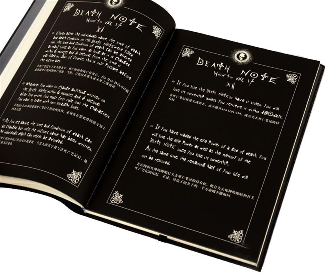 Death Note Notebook & Feather Pen with Japanese Anime Writing