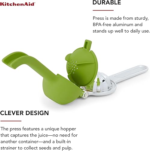 Miniatura 4 de KitchenAid Exprimidor de jugo de cítricos para limones y limas con colector de semillas y boquilla de vertido, 8 pulgadas