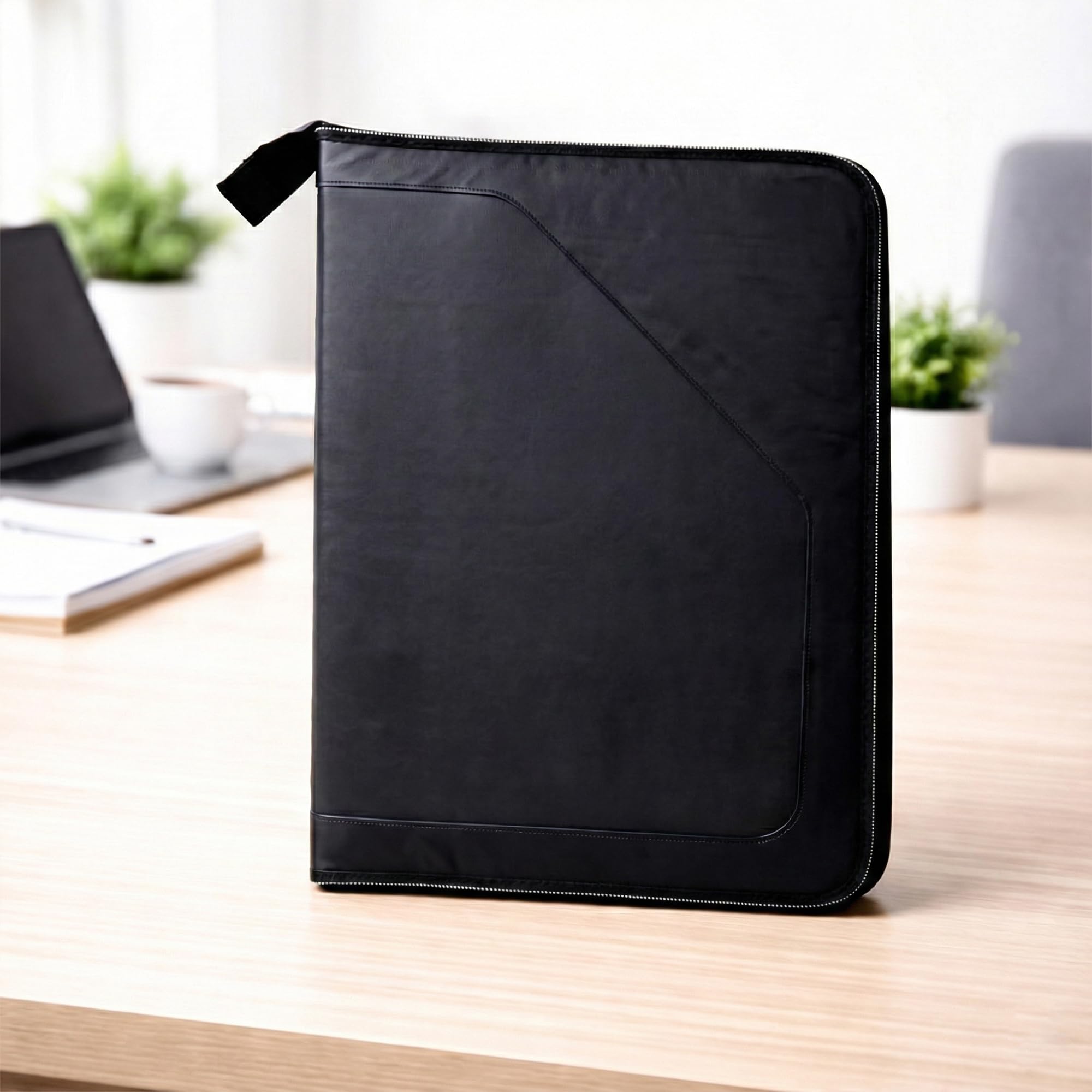 PU Leather 12-Pocket A4 File Organizer Professional Document Holder for Certificates, Legal Documents, Home, Office, Coloured File Folders, Multipurpose, School Use (Grey File)