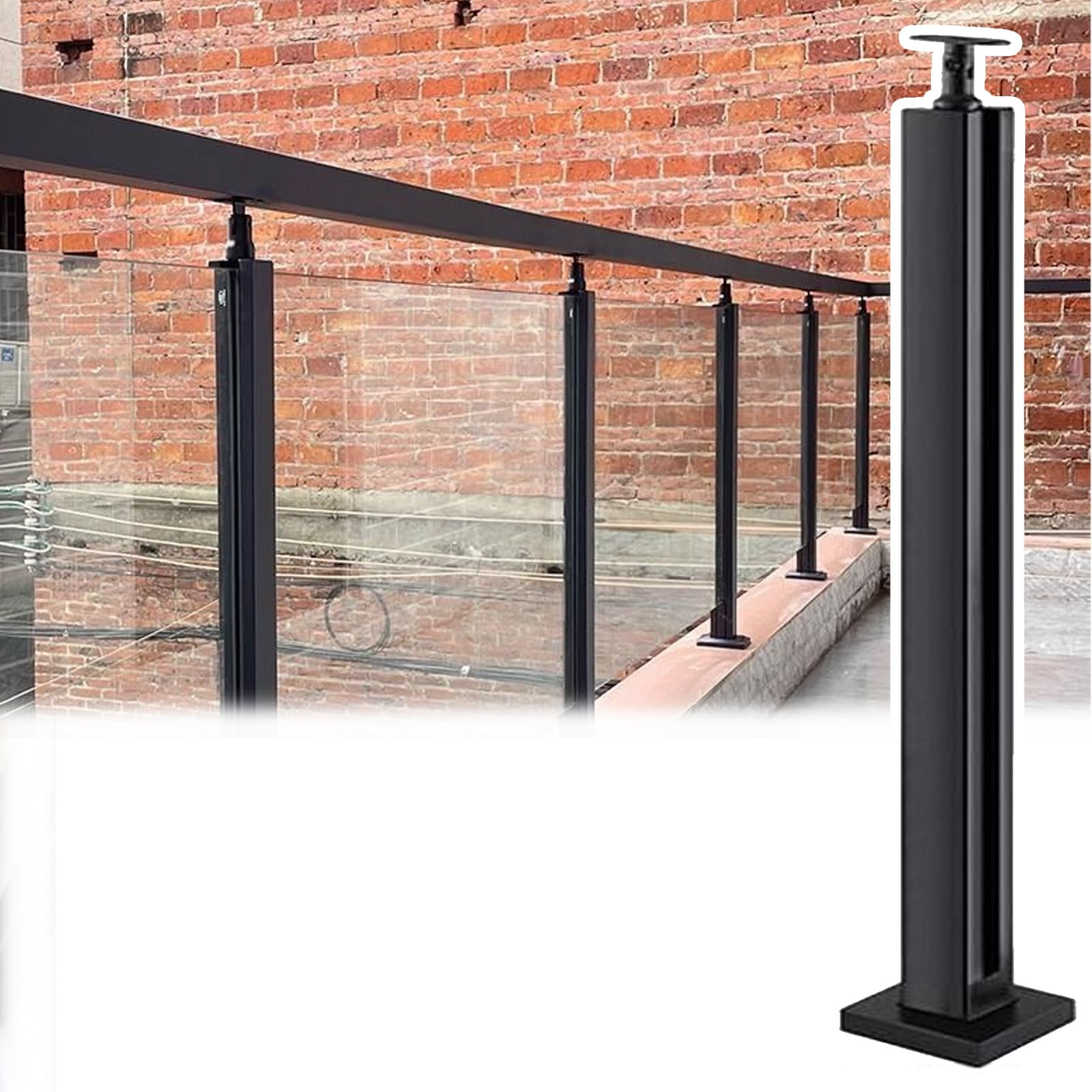 Poteau de garde-corps en verre couleur café foncé 95 cm au design épuré