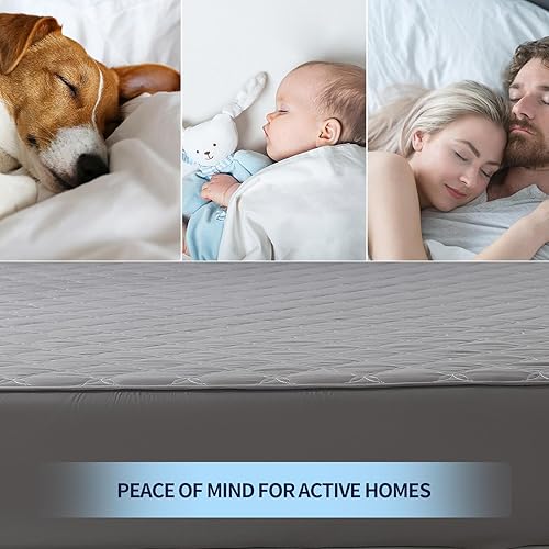 Miniatura 9 de Protector de colchón impermeable  Protector de colchón de tamaño individual silencioso y estilo sábana bajera  Protección de cama matrimonial para