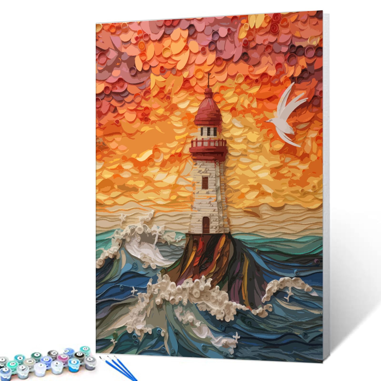 Zariocy Digitales Malen Kit – Ozean Motiv, 40x50 Cm, Mit Pinsel & Acrylfarbe, Für Anfänger & Erwachsene