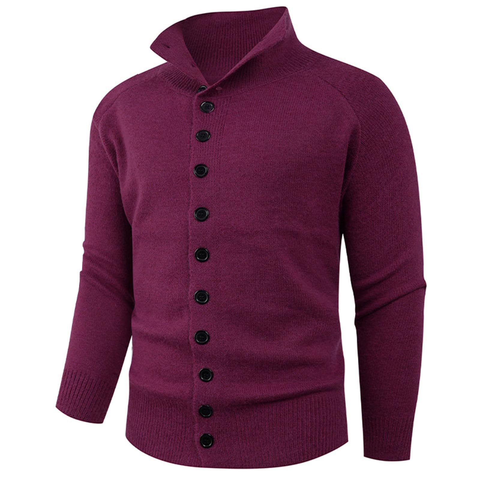 Genérico Jersey Hombre Cardigan, Chaqueta Punto Hombre con Botones Corte Regular Cárdigan De Punto Color Liso Holgado Casual Punto Grueso para Otoño E Invierno