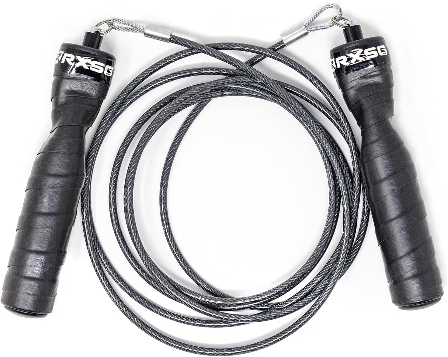 Rx Smart Gear Jump Rope - Black Ops Ergonomic Handles with Trans Black Cable Buff 3.4 | Jump Smart Weighted Speed Rope for Sports & Fitness, Cross-fit, MMA, HIIT, Cardio Workout