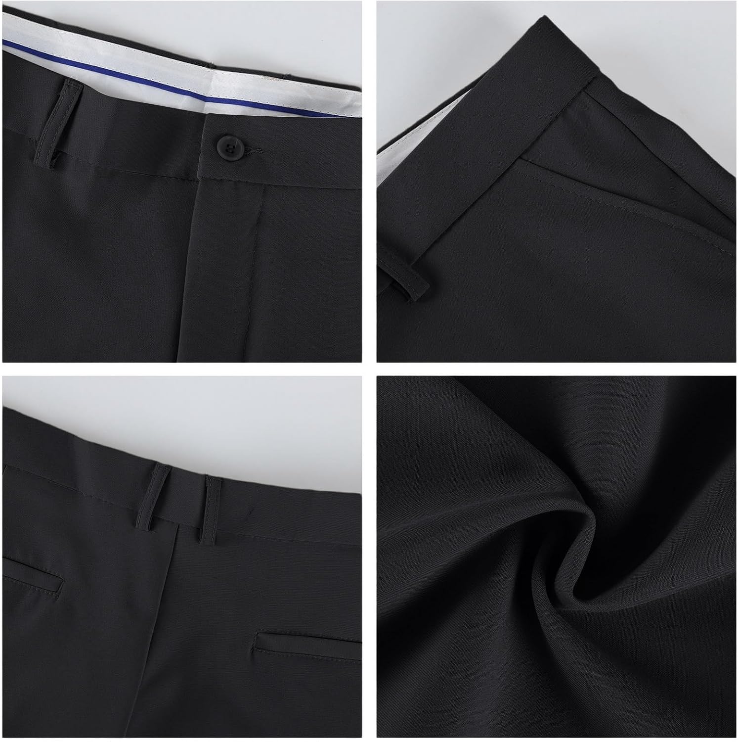 Work Pants for Men Plus Size Straight Leg Formals Golf Pant Spring Solid Color Vintage Pants Male Belted Stretch Regular Fit