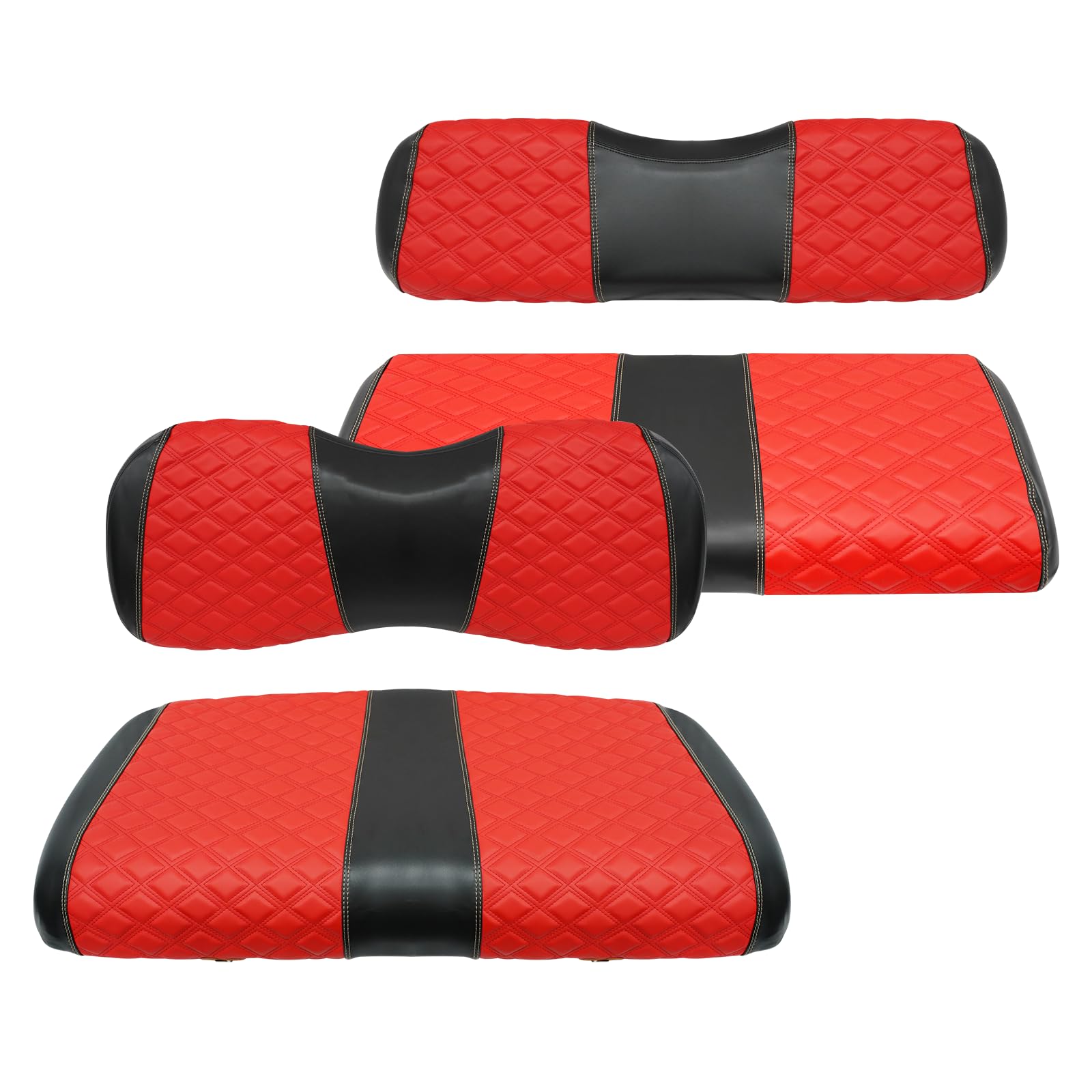 SAMXOMAP Golf Cart Front and Rear Seat Covers Waterproof and Sun Resistant Marine Grade Vinyl Leather Seat Cover Accessories for Yamaha Drive 2007-