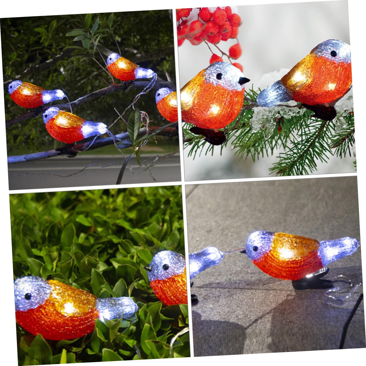 Ipetboom Lichterkette mit Kreativem Vogelmotiv aus Acryl und Kunststoff Rote LED Partybeleuchtung für Restaurant und Hotel mit Ip65 Schutz