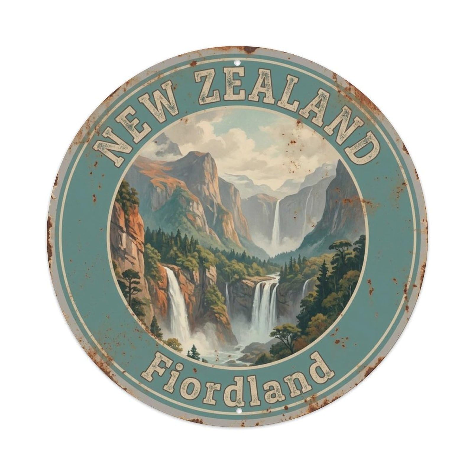 New Zealand Pacific Travel Natural Ocean Shore Metal Tin Sign