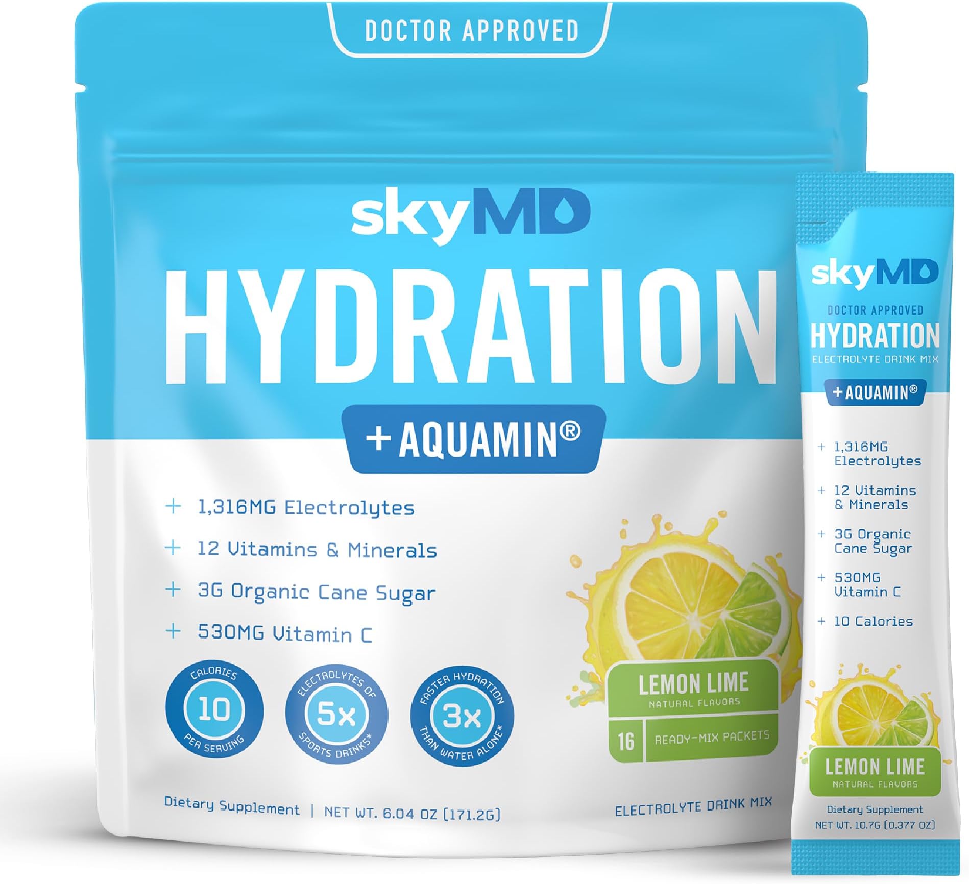 Amazon.com: skyMD Hydration Powder Packets with Electrolytes ...