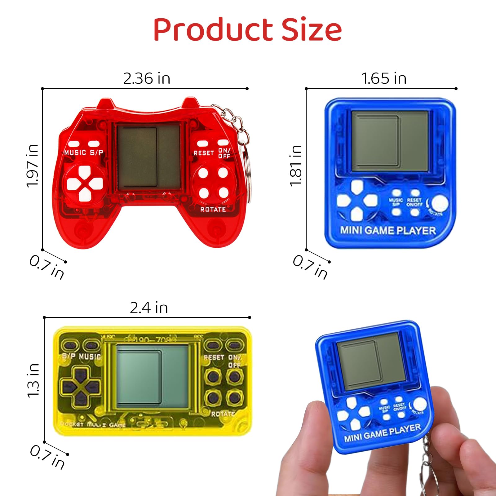 14 Mini Consoles De Jeu Porte-Clés Rétro - Goodies Pour Anniversaire Enfant - Jeux Classiques Intégrés - Cadeaux Invités