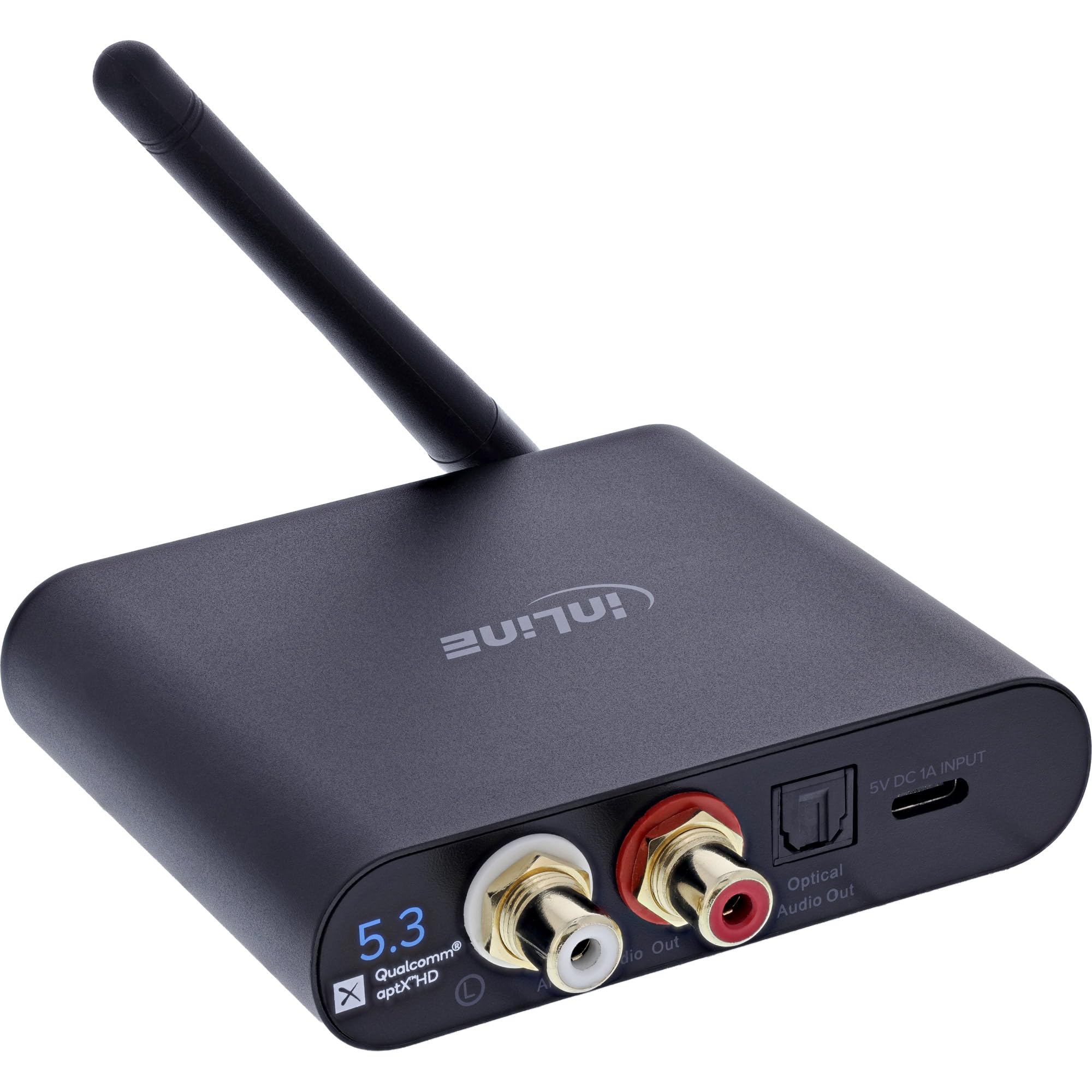 Inline Récepteur Hi-FI Bluetooth avec DAC, BT 5.3, RCA et Toslink