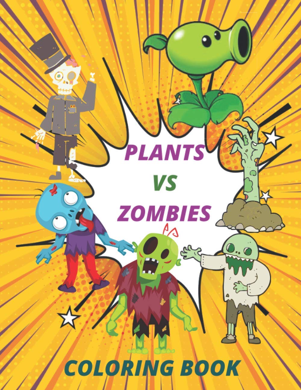 plants vs zombies coloring book: Exclusive Work - 25 Illustrations For Adults and Kids
