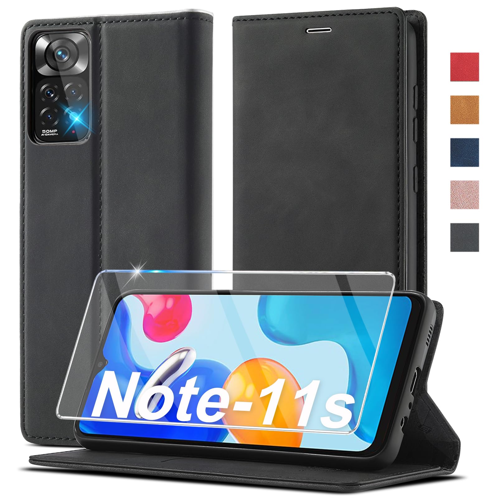 Ailicici für Xiaomi Redmi 14/15/16/17 Note 11/12/13/14/15/16/17 Hülle Leder,Handyhülle