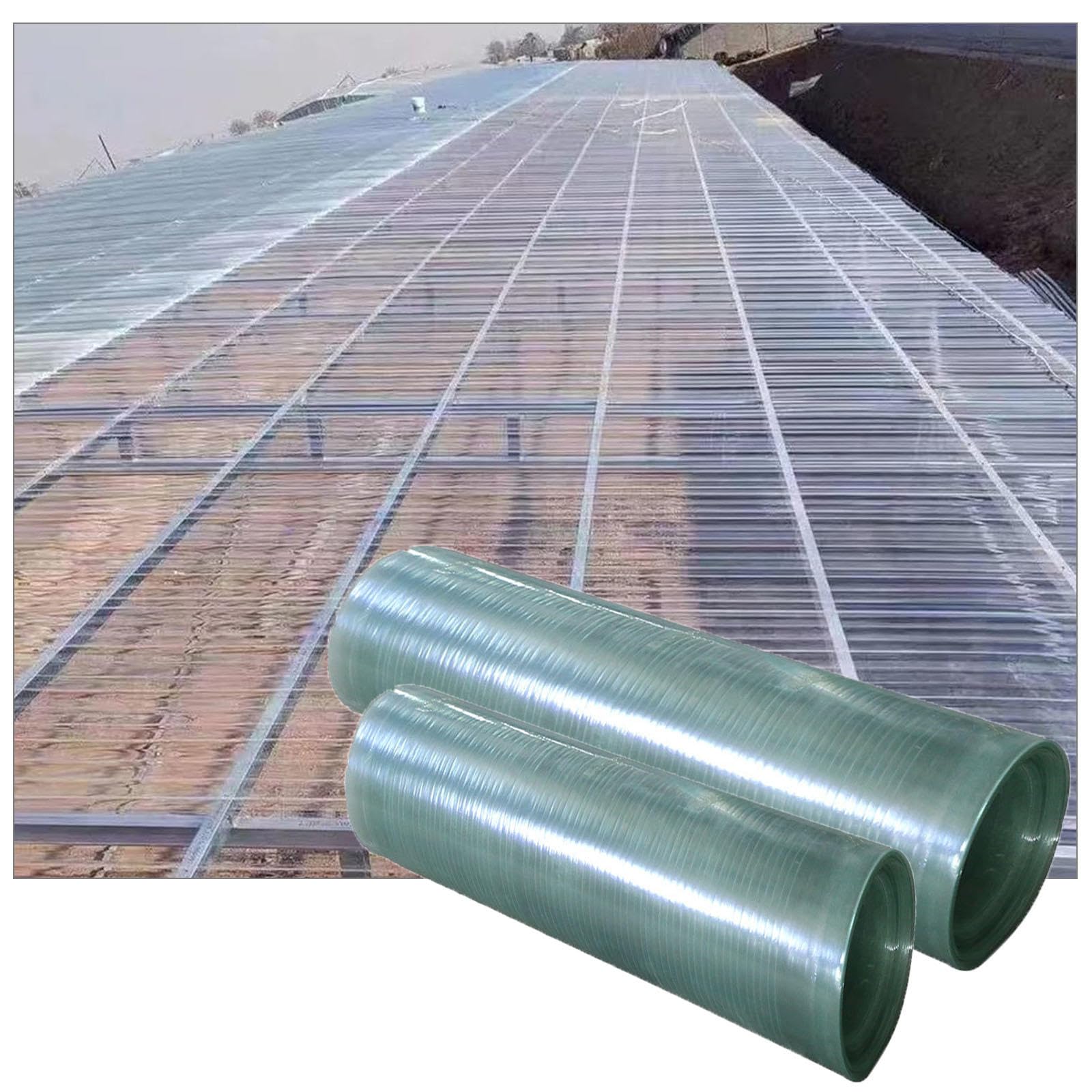 Láminas Para Techos,Placas De Policarbonato,Placas Para Invernaderos,Plancha De Fibra De Vidrio Para Toldo Marcos Fríos Jardín,Láminas De Policarbonato Para Tejados Anti-uv,WxL-0.8x9m/2.6*29.5ft