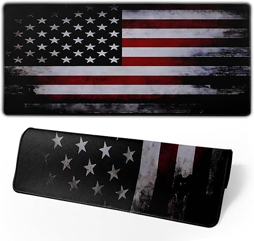 Alfombrilla de mouse para juegos con bandera estadounidense, alfombrilla de goma antideslizante para teclado de computadora y accesorios de juegos, disponible en Yaxa Costa Rica