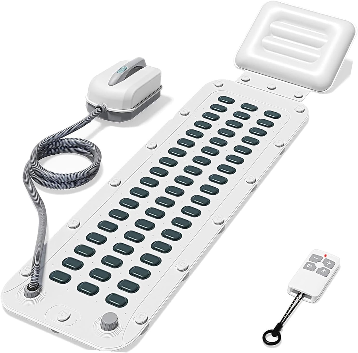 Alfombrilla de baño de masaje con almohada inflable, diseño antideslizante y control remoto, máquina de burbujas de spa para relajarse y aflojar los músculos tensos