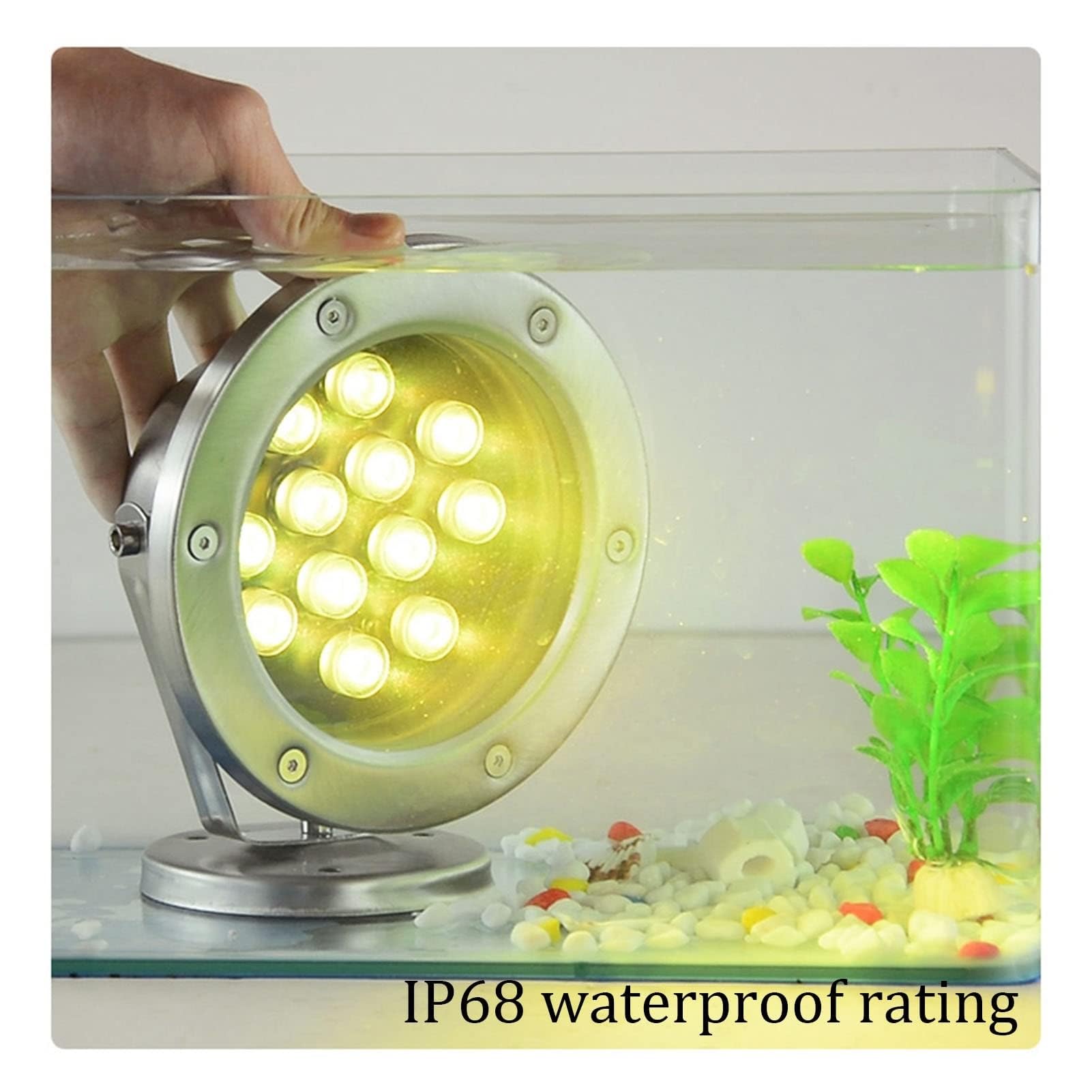 Projecteur LED Submersible IP68 - Pour Fontaine, étang, Piscine - Acier Inoxydable, 3W, Lumière Chaude - Éclairage Décoratif Extérieur