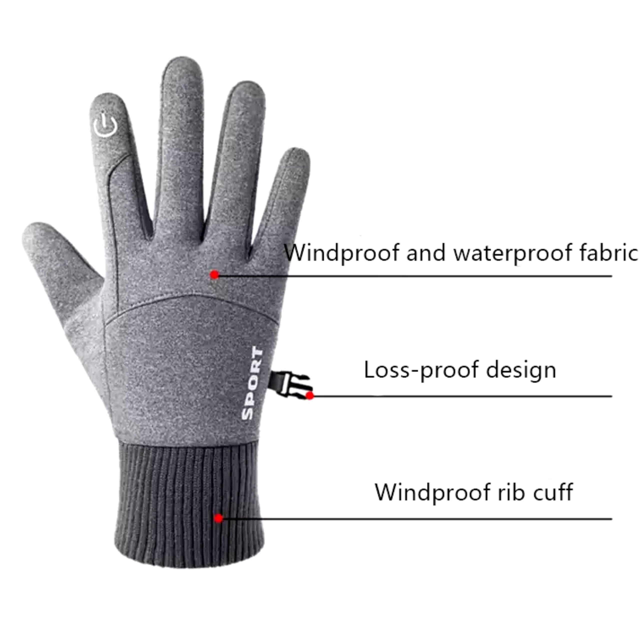 HHADEK Insulated Riding Gloves for Men & Women, Thermal Cold Weather Gloves for Men, Warm Winter Sports Gloves, Touch Screen Gloves, Thermal Gloves for Outdoor Activities (Silver, XL) 1
