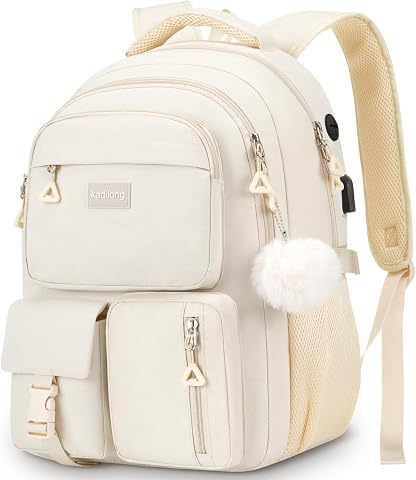 Kadilong Student Laptop Backpack for College and Teens, Water-Resistant, Multi-Compartment Bookbag
