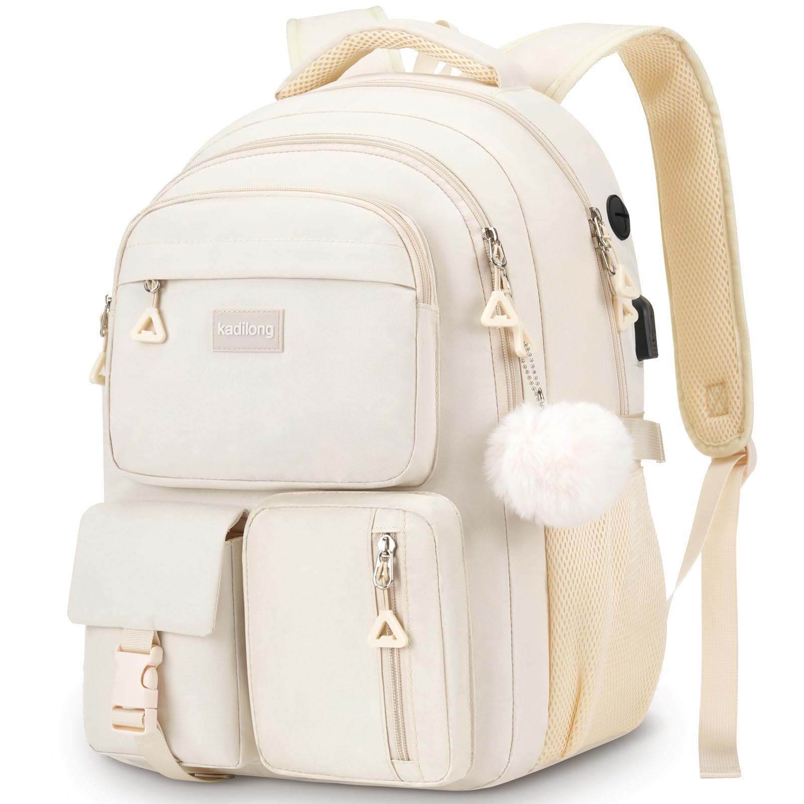 kadilong Sac École pour Fille College Lycée Scolaire Cartable Sac Université,Sac à Dos Ordinateur Portable Femme 15.6 Pouces pour Loisir Voyage Affaires