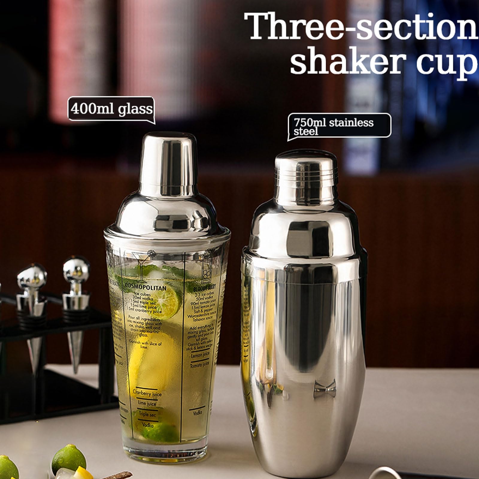 Kit Barman Professionale in Acciaio 9 Pezzi Set Cocktail Shaker con Cucchiaio da Bar Tutti Gli Accessori Essenzial kit da barista per Casa Bar Festa,Regalo per Donna Uomo per Mescolare Bevande,