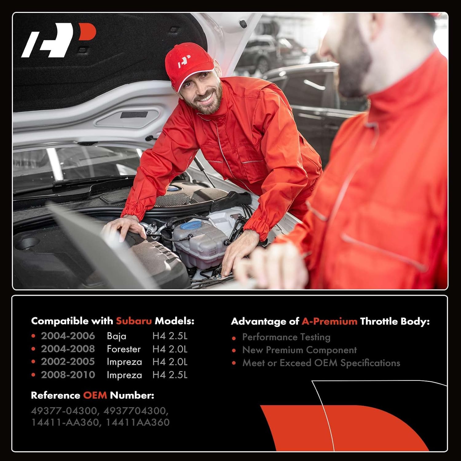 A-Premium Complete Turbo Turbocharger Kit, with Wastegate Actuator & Gasket, Compatible with Subaru Baja 2004-2006, Forester 2004-2008, Impreza 2002-2007, 2.0L 2.5L, Replace# 49377-04300, 14411-AA360