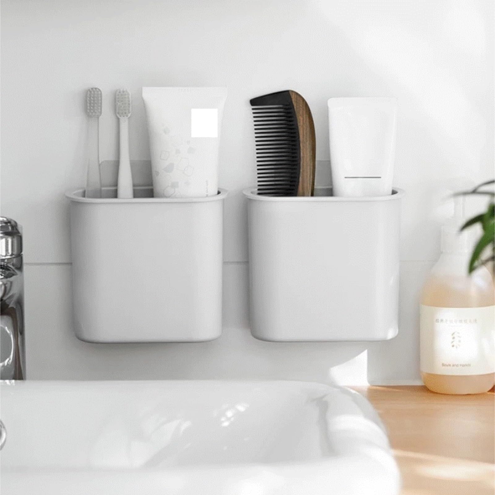 Bagno Porta Porta Spazzolino Elettrico da Parete for Bagno, Non È Necessaria Alcuna Foratura Spazzolino Accessori(4pcs)
