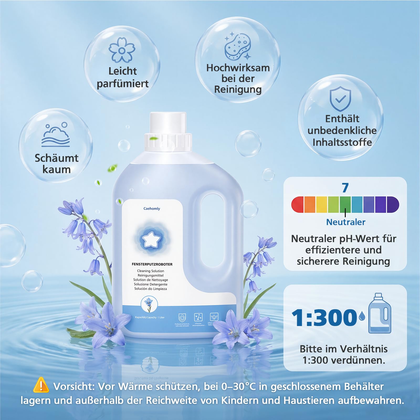 Reinigungslösung für ECOVACS Winbot Fensterputzroboter W1 PRO,W2,W2 OMNI,W2 PRO,W2 PRO OMNI,WINBOT MINI,W2S,W2S OMNI (1L)