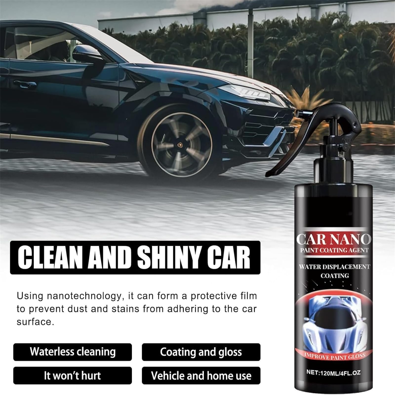 Nano Car Spray, Nano Scratch Remover, Scratch Repair, Car Repair Spray Ceramic Coating Polishing Spraying (100ML,3 PCS)