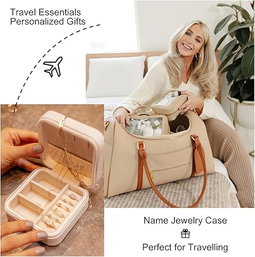 Miniatura 6 de DayOfShe Joyero personalizado con nombre, relleno de calcetines de Navidad para mujeres, adolescentes, niñas, regalo personalizado de viaje, joyero