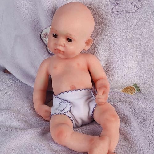 Miniatura 2 de Muñeca de bebé realista de silicona de 16 pulgadas, muñecas de bebé renacidas realistas, juguete y coleccionable. Chico calvo 042