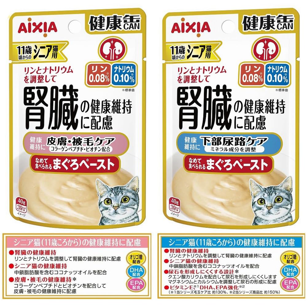 Amazon | アイシア 健康缶パウチ 11歳ころから シニア猫用 40g 5種類×3