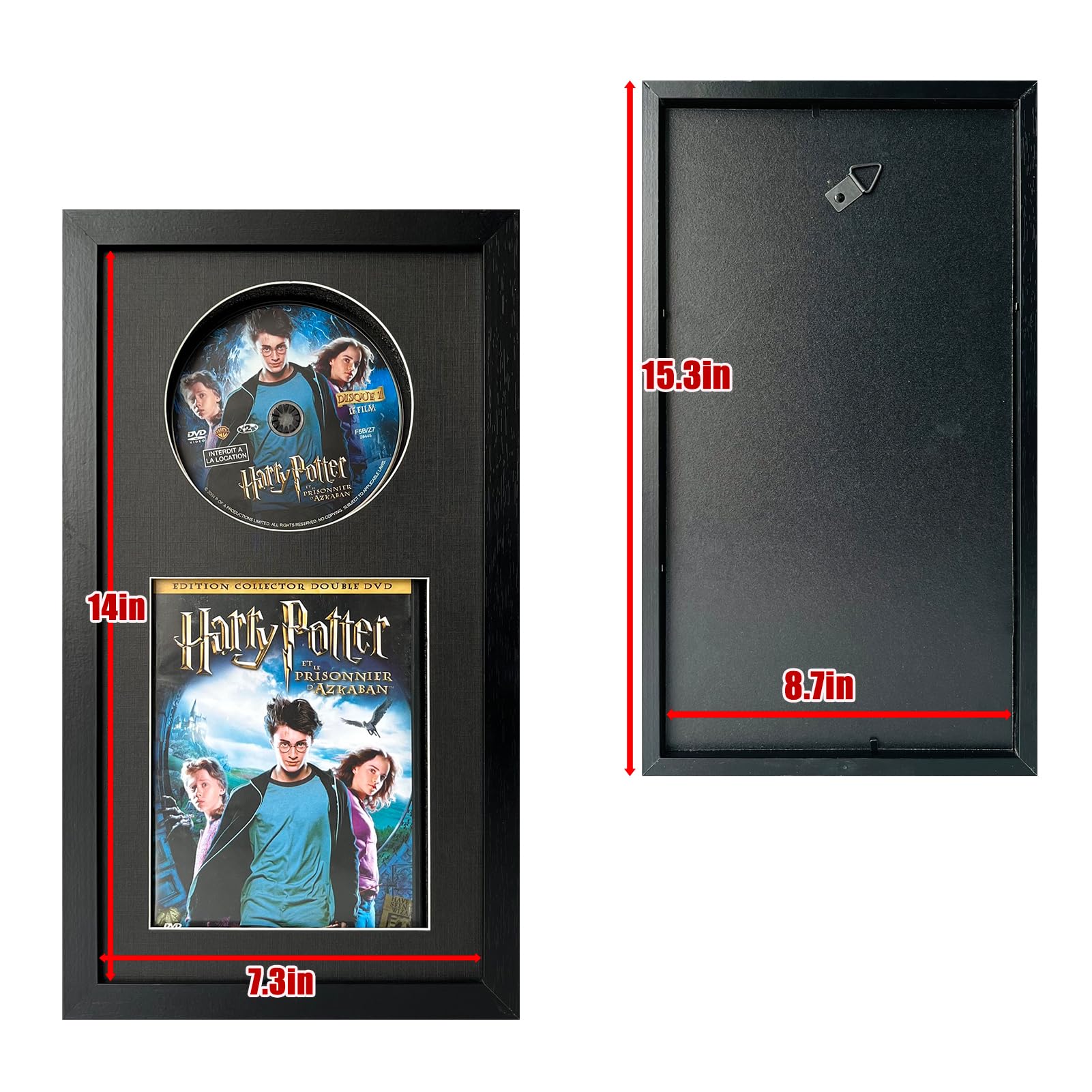 DVD Disc and DVD Case Display Black Frame Set DVD / Blu-Ray / Movie Disc (Not Included) Picture Display Wall Frame