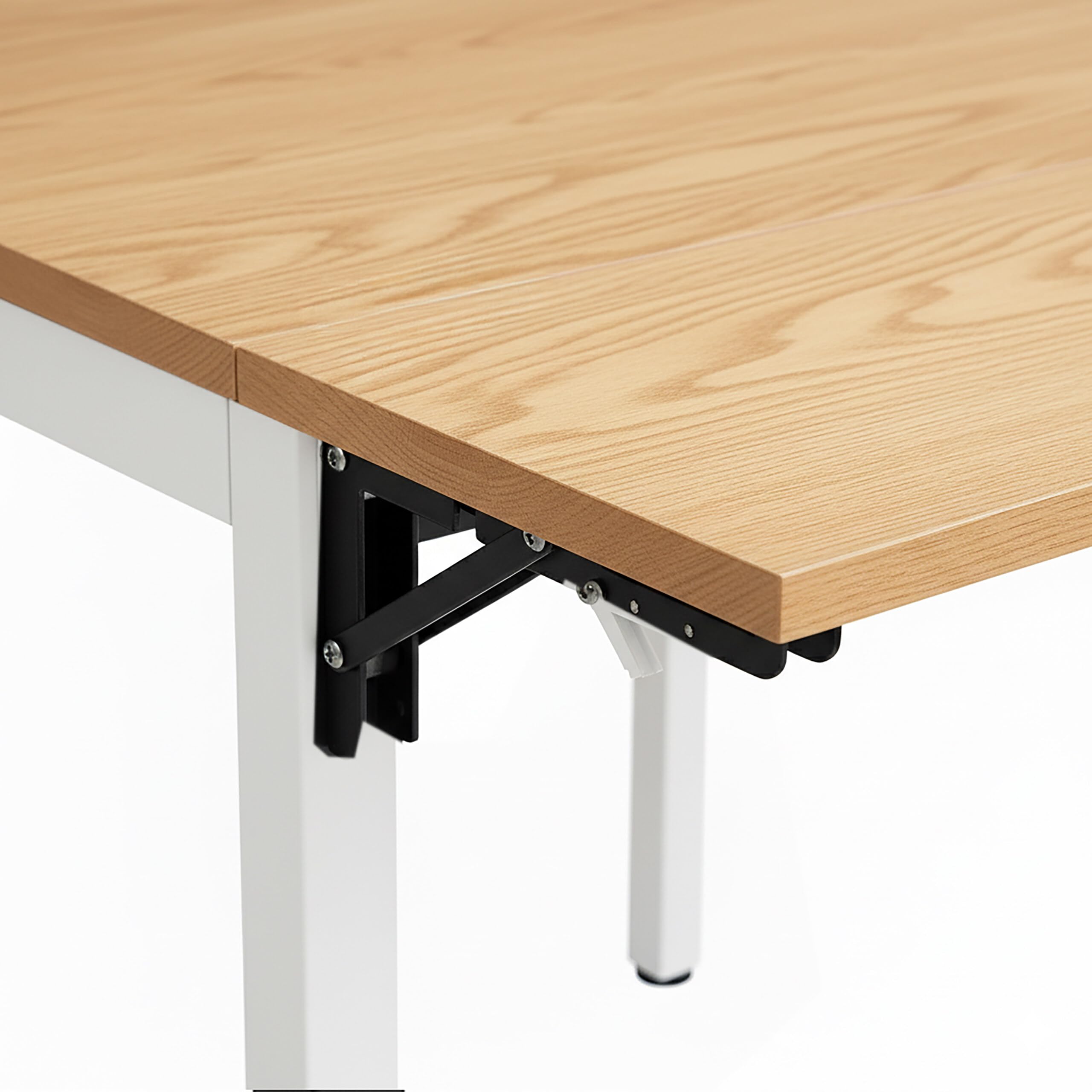 Relaxdays Tavolo da pranzo pieghevole, 2-4 persone HLP 76x120x78 cm, salvaspazio, cucina, MDF e metallo, naturale/bianco