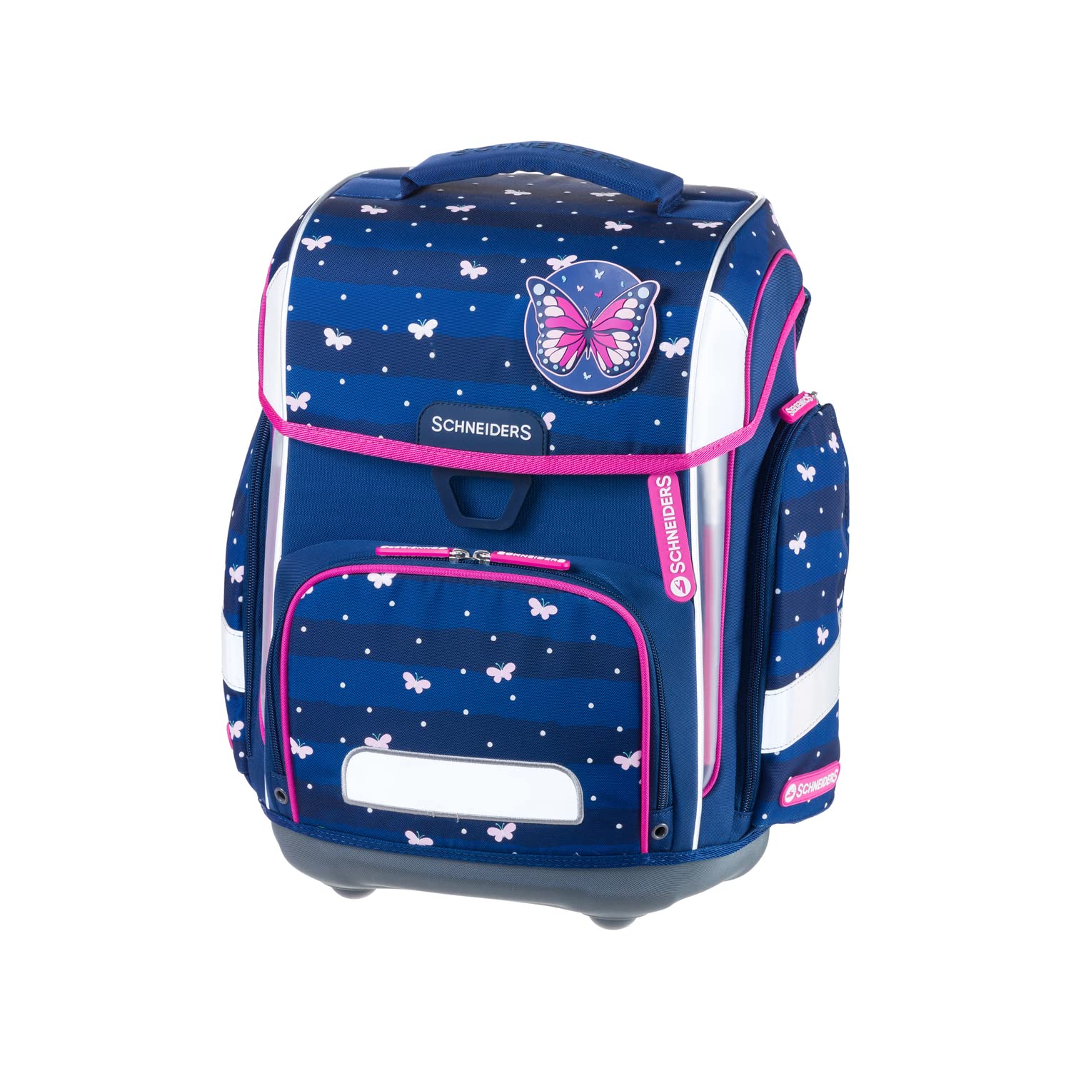 Schneiders 78393-072 - Schulranzen Ergolite Lucky Girl, 9-teiliges Set mit Schultasche, Federmäppchen, Schlamper, Sportbeutel, 3 Klett-Motiven und 2 Leuchtstäben