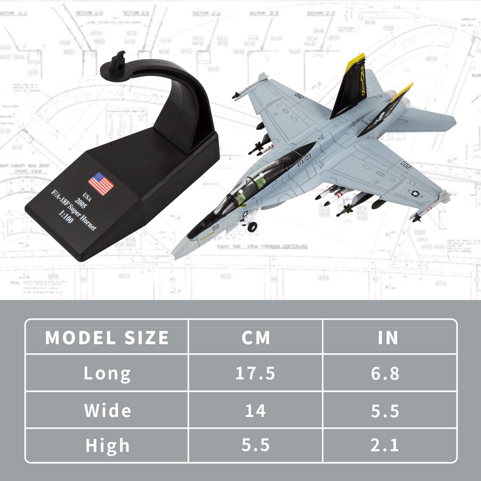 Aereo Militare McDD/Boeing EF-18M Hornet Scala 1:100 - Combat Planes Collection Hachette CP56