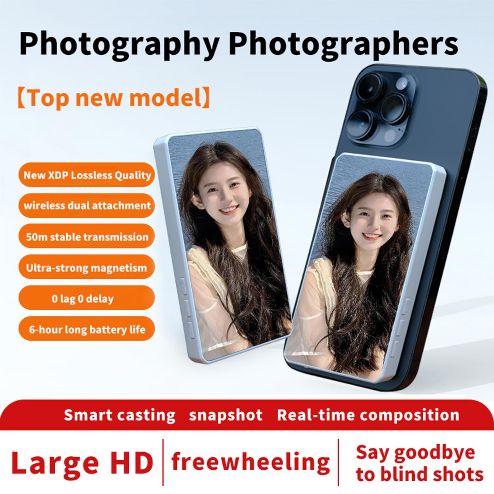 Schermo di vetro della fotocamera del telefono con il supporto portatile dello schermo dello smartphone per la trasmissione in diretta e contenuti Prendere il telefono Selfie schermo