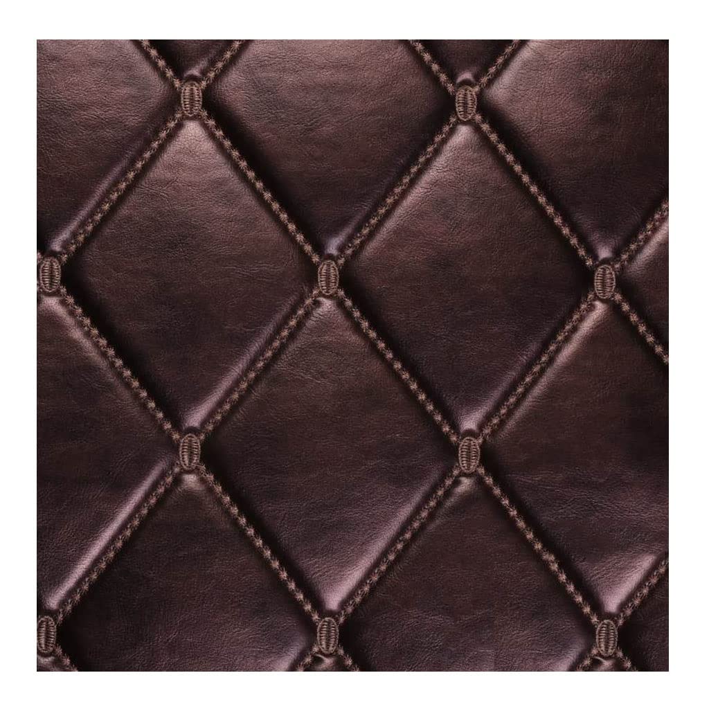 Faux Leather Fabric Leatherette Vinyl Leathercloth Upholstery Textured Material Faux Leather Quilted Leather Diamond Stitch Padded Faux Leather Interior(Brown,1.38X8m)